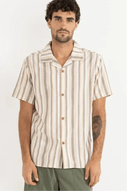 Rhythm Vacation Stripe SS Shirt Tobacco