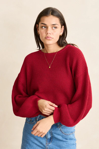 Rhythm Classic Knit Jumper Sangria