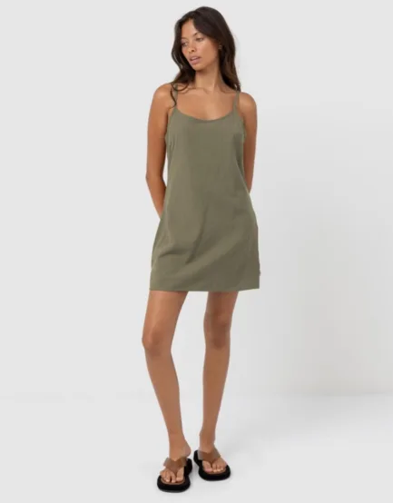 Rhythm Classic Slip Dress Olive