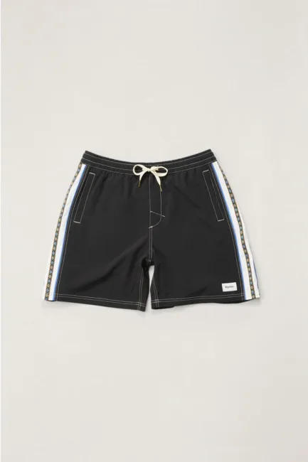 Rhythm Panel Stripe Beach Short Black