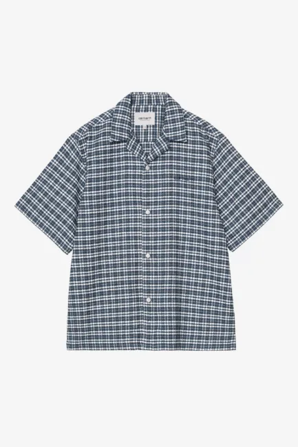 Carhartt WIP S/S Kander Shirt Kander Check, Blue River